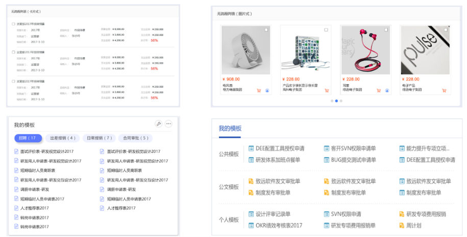 OA門戶分類表單類、信息底表類、流程模板類